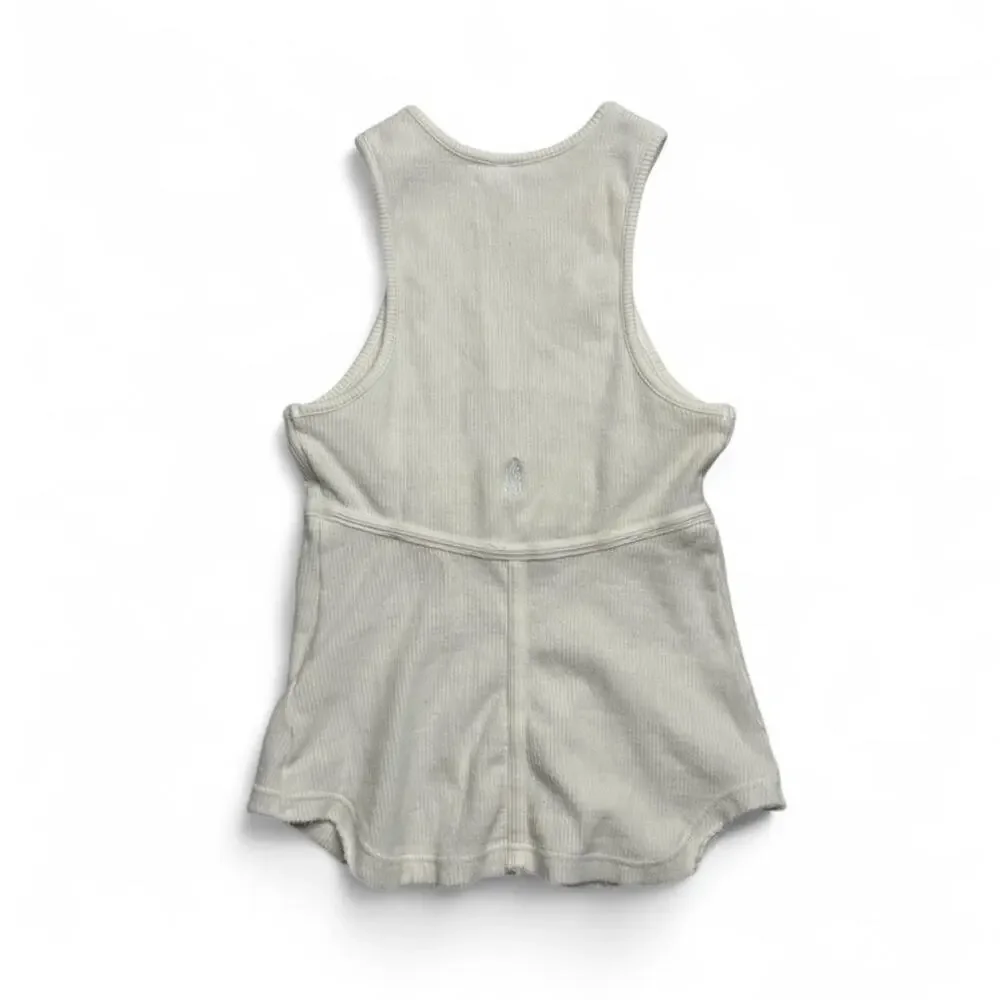 Free People Fitted Cotton White Contour Tank Top Size Extra Small Cute Summer